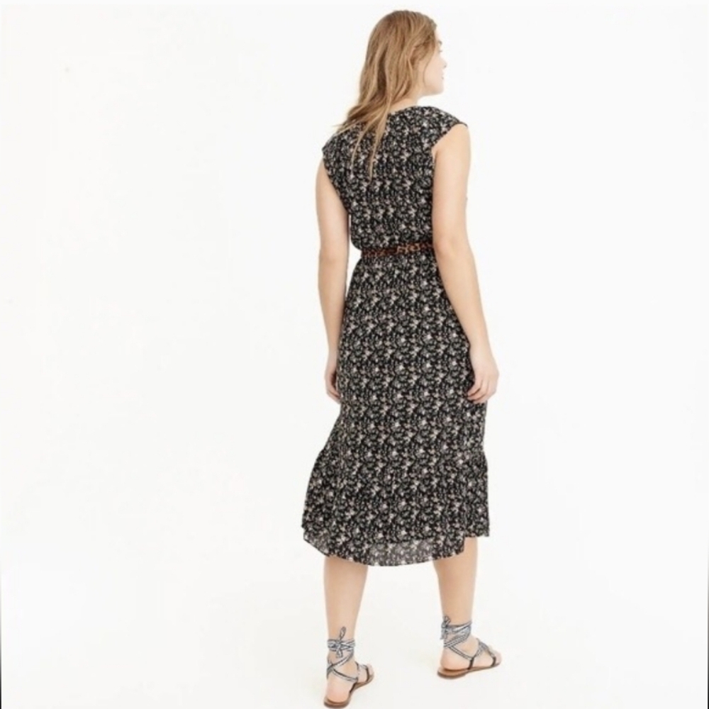J. Crew Mercantile Black Floral Midi Dress, XL, EUC - Picture 2 of 7